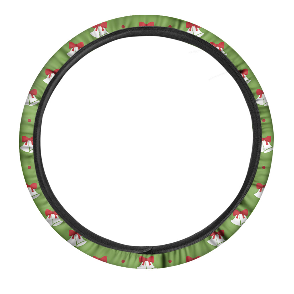 Merry Christmas Bells Pattern Print Car Steering Wheel Cover