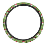 Merry Christmas Bells Pattern Print Car Steering Wheel Cover