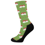 Merry Christmas Bells Pattern Print Crew Socks