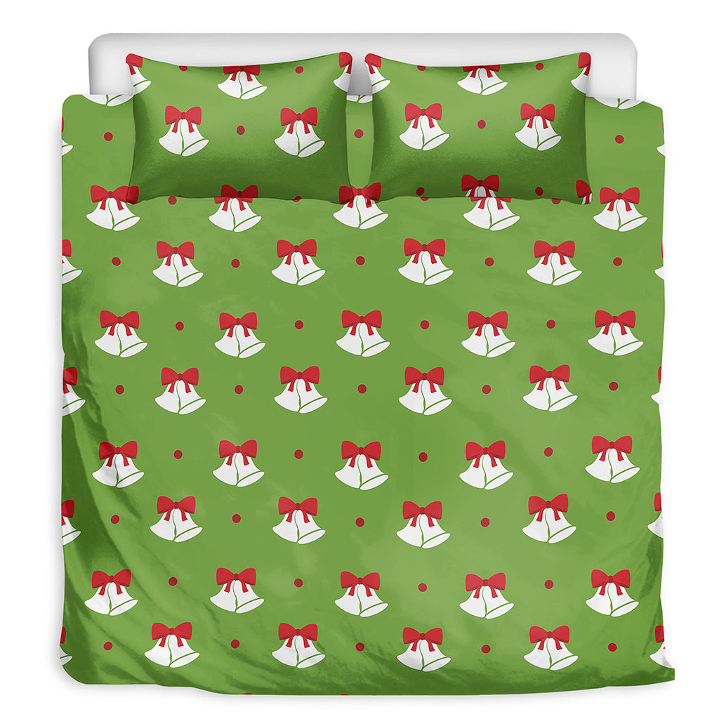 Merry Christmas Bells Pattern Print Duvet Cover Bedding Set