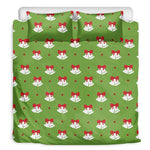 Merry Christmas Bells Pattern Print Duvet Cover Bedding Set