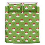 Merry Christmas Bells Pattern Print Duvet Cover Bedding Set