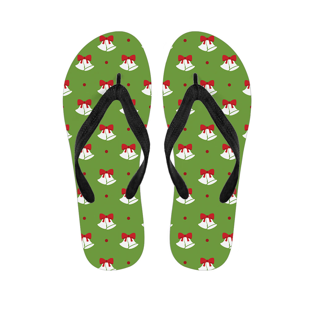 Merry Christmas Bells Pattern Print Flip Flops