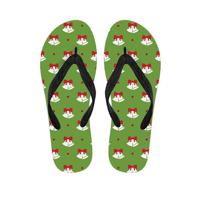 Merry Christmas Bells Pattern Print Flip Flops