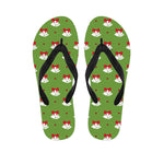 Merry Christmas Bells Pattern Print Flip Flops