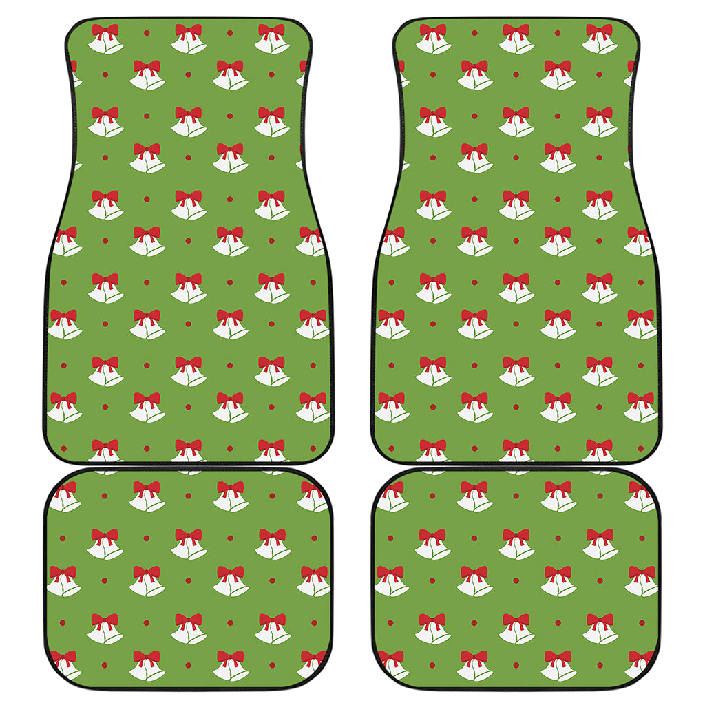 Merry Christmas Bells Pattern Print Front and Back Car Floor Mats