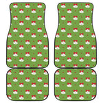 Merry Christmas Bells Pattern Print Front and Back Car Floor Mats