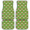 Merry Christmas Bells Pattern Print Front and Back Car Floor Mats