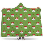 Merry Christmas Bells Pattern Print Hooded Blanket
