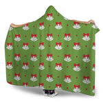 Merry Christmas Bells Pattern Print Hooded Blanket