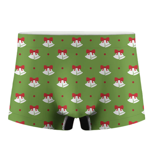 Merry Christmas Bells Pattern Print Men's Boxer Briefs
