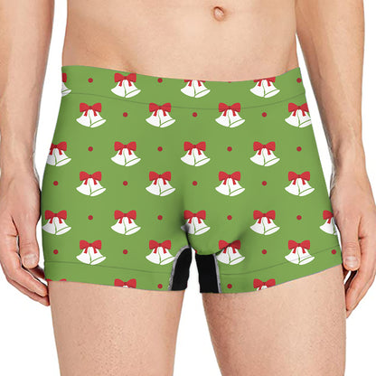 Merry Christmas Bells Pattern Print Men's Boxer Briefs