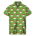 Merry Christmas Bells Pattern Print Men's Short Sleeve Shirt