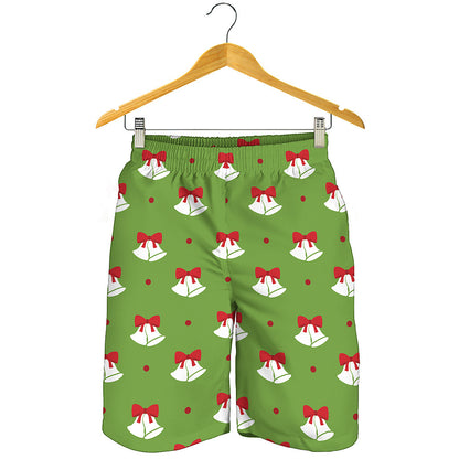 Merry Christmas Bells Pattern Print Men's Shorts