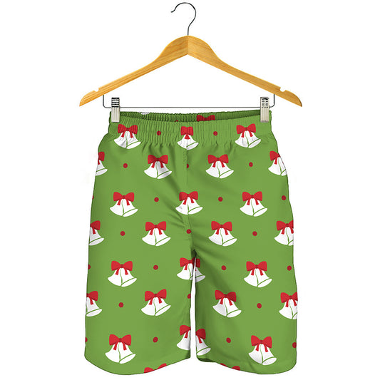 Merry Christmas Bells Pattern Print Men's Shorts