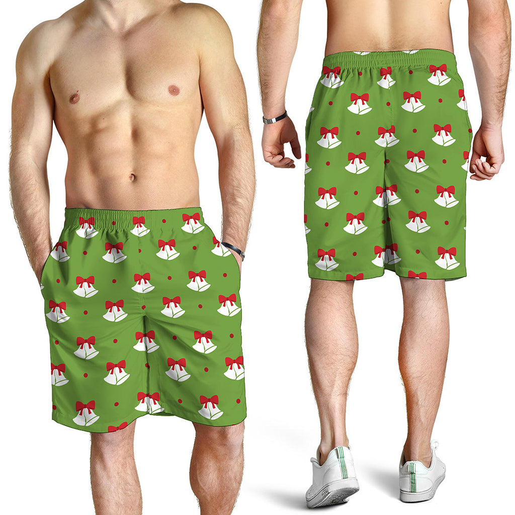 Merry Christmas Bells Pattern Print Men's Shorts