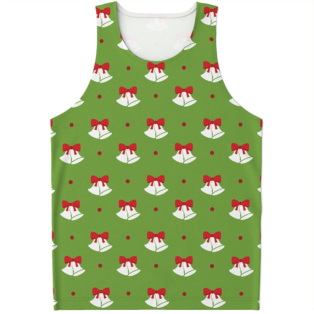Merry Christmas Bells Pattern Print Men's Tank Top