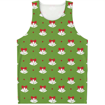 Merry Christmas Bells Pattern Print Men's Tank Top