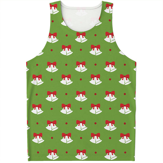 Merry Christmas Bells Pattern Print Men's Tank Top