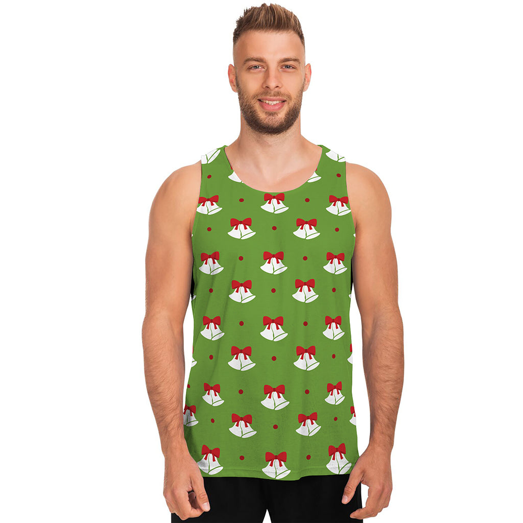Merry Christmas Bells Pattern Print Men's Tank Top