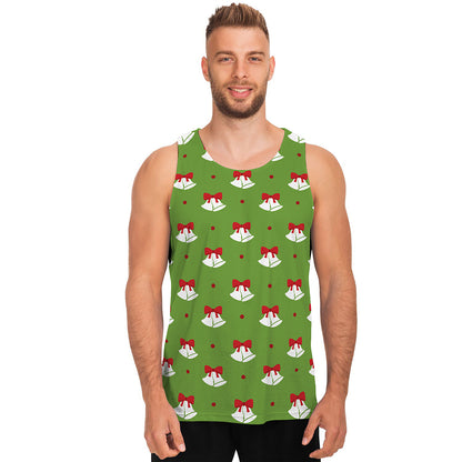 Merry Christmas Bells Pattern Print Men's Tank Top