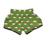 Merry Christmas Bells Pattern Print Muay Thai Boxing Shorts