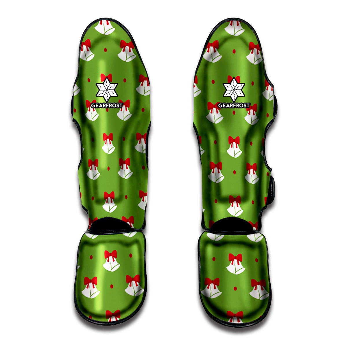Merry Christmas Bells Pattern Print Muay Thai Shin Guard