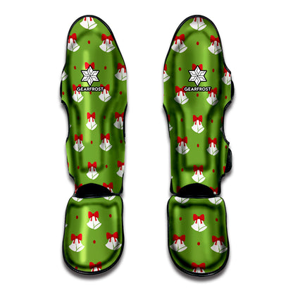 Merry Christmas Bells Pattern Print Muay Thai Shin Guard
