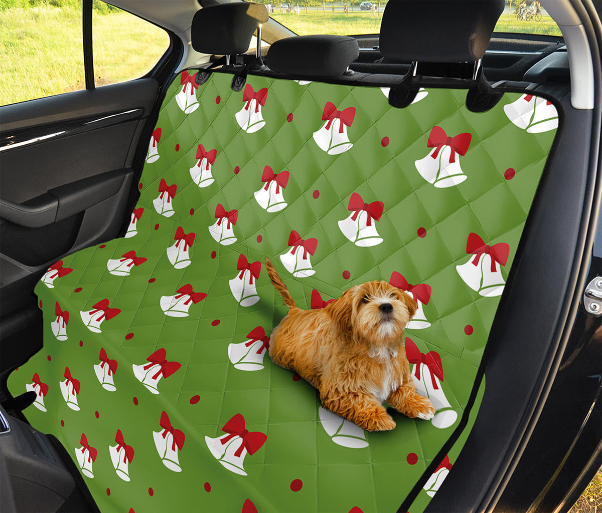 Merry Christmas Bells Pattern Print Pet Car Back Seat Cover