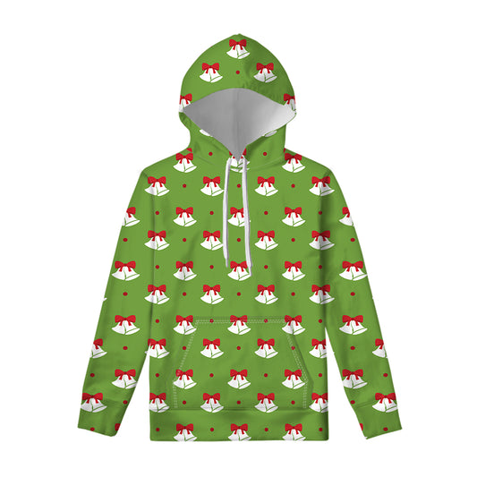 Merry Christmas Bells Pattern Print Pullover Hoodie