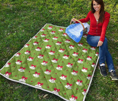 Merry Christmas Bells Pattern Print Quilt