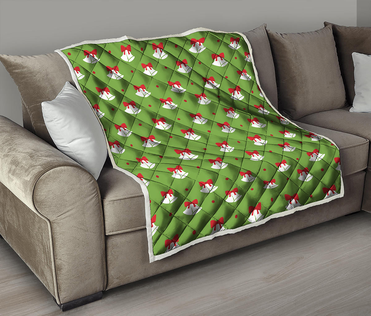 Merry Christmas Bells Pattern Print Quilt