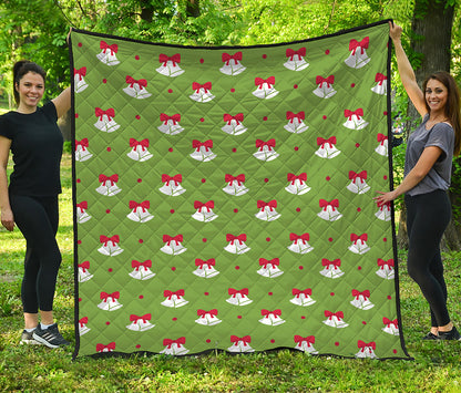 Merry Christmas Bells Pattern Print Quilt