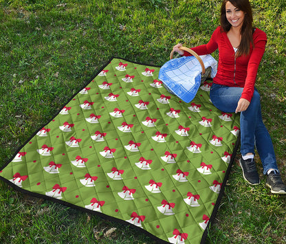 Merry Christmas Bells Pattern Print Quilt