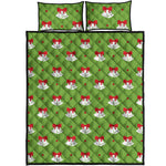 Merry Christmas Bells Pattern Print Quilt Bed Set