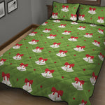 Merry Christmas Bells Pattern Print Quilt Bed Set