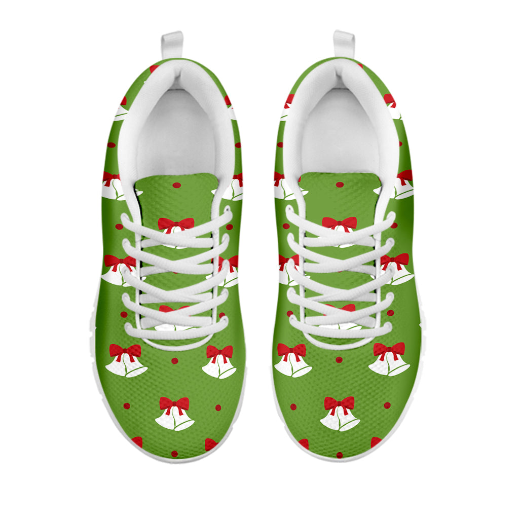 Merry Christmas Bells Pattern Print White Sneakers