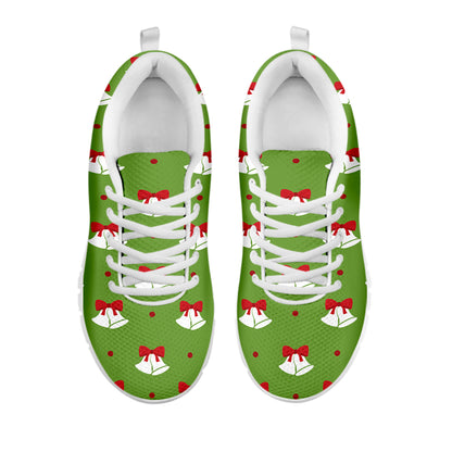 Merry Christmas Bells Pattern Print White Sneakers
