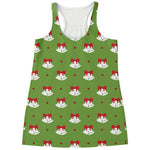 Merry Christmas Bells Pattern Print Women's Racerback Tank Top