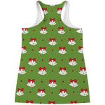 Merry Christmas Bells Pattern Print Women's Racerback Tank Top