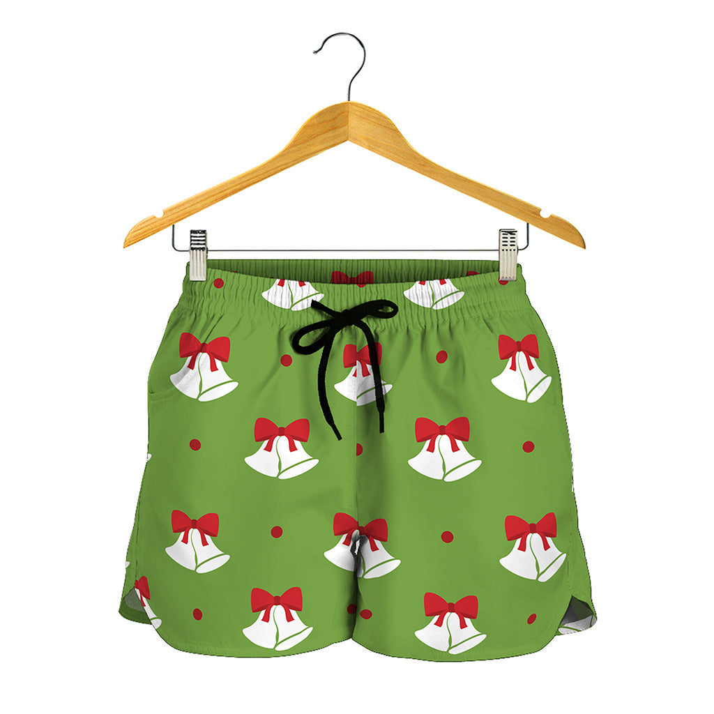 Merry Christmas Bells Pattern Print Women's Shorts