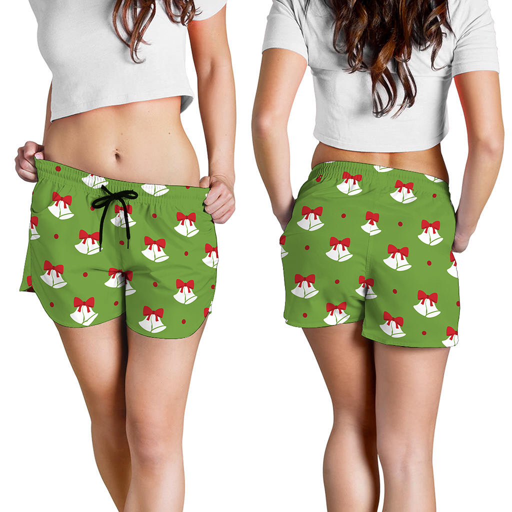 Merry Christmas Bells Pattern Print Women's Shorts