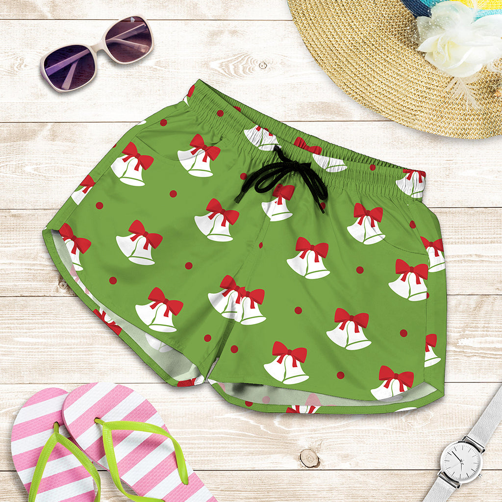 Merry Christmas Bells Pattern Print Women's Shorts