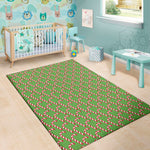 Merry Christmas Candy Cane Pattern Print Area Rug