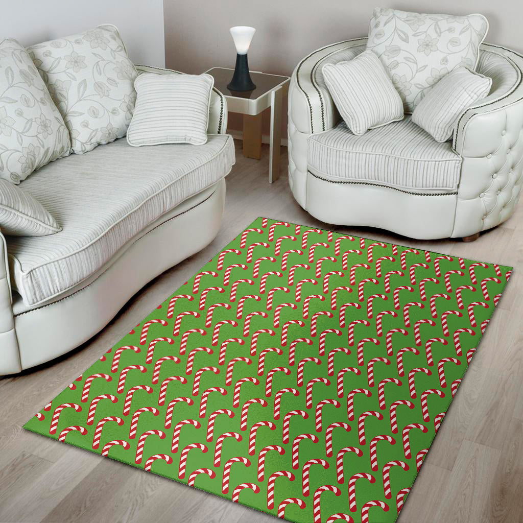 Merry Christmas Candy Cane Pattern Print Area Rug