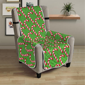 Merry Christmas Candy Cane Pattern Print Armchair Protector