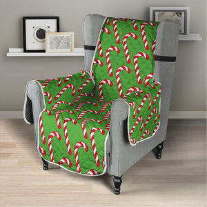 Merry Christmas Candy Cane Pattern Print Armchair Protector