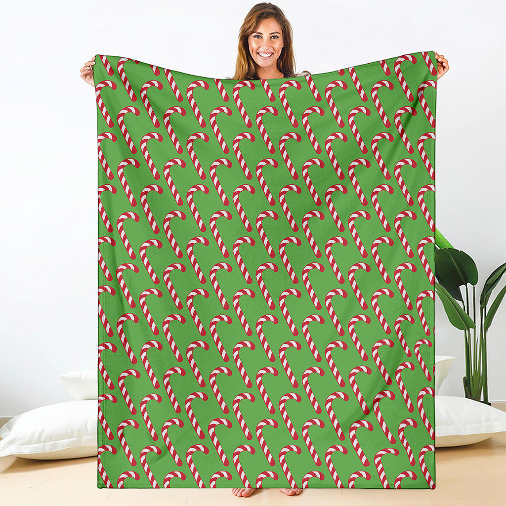 Merry Christmas Candy Cane Pattern Print Blanket