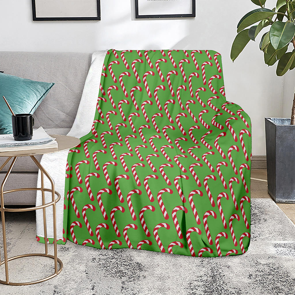 Merry Christmas Candy Cane Pattern Print Blanket