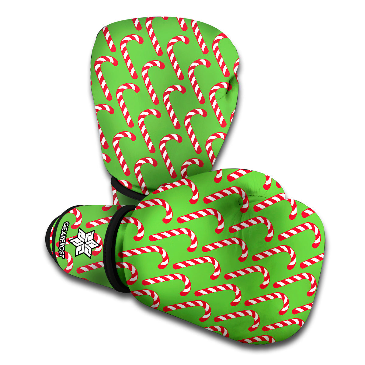 Merry Christmas Candy Cane Pattern Print Boxing Gloves